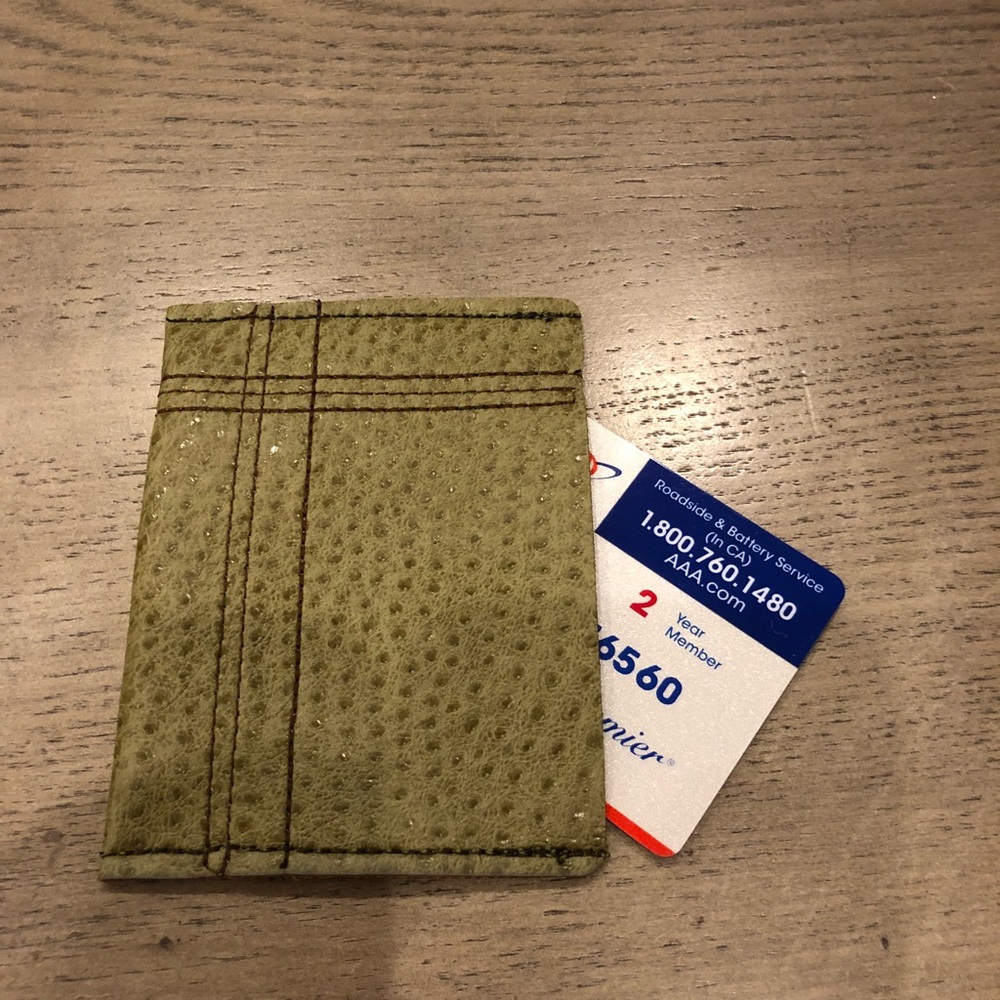 New olive Slim ID Credit Card biz card Wallet